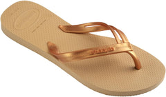Havaianas Women's Elegance Flip Flops Sandals - Golden, 9/10