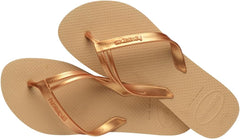 Havaianas Women's Elegance Flip Flops Sandals - Golden, 9/10