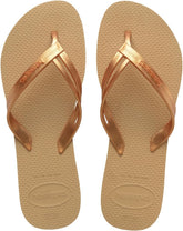 Havaianas Women's Elegance Flip Flops Sandals - Golden, 9/10