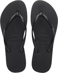 Havaianas Women's Slim Flip Flop Sandal, Black, 5-6