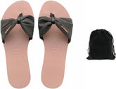 Havaianas Women's You St. Tropez Shine Sandals - Stylish, Comfortable, and Durable Flip Flops with Shimmery Lurex Straps, Perfect for Beach, Casual, and Everyday Wear, Size 7/8W, Includes Velvet Pouch