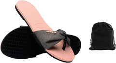 Havaianas Women's You St. Tropez Shine Sandals - Stylish, Comfortable, and Durable Flip Flops with Shimmery Lurex Straps, Perfect for Beach, Casual, and Everyday Wear, Size 7/8W, Includes Velvet Pouch