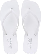 shevalues Women's Slim Square Toe Flip Flops Comfortable Summer Rubber Thong Sandals for Beach, Shower & Pool