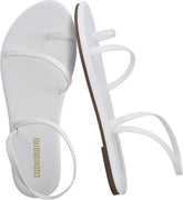 CUSHIONAIRE CHAI Flat Strappy Sandals for Women, Comfortable Dressy Summer Slip-On Sandal with Memory Foam