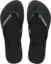 Havaianas - Slim Brasil Logo, Bequeme, Robuste und Leichte Badelatschen für Frauen, Hommage an Brasilien, Flagge auf Riemen und Sohlen