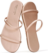 Project Cloud Summer Sandals for Women 2026 - Memory Foam Insole and Eco-Crafted Leather Beach Flip Flops for Women - Non Slip and Lightweight Double Strap Womens Sandals (Transition)