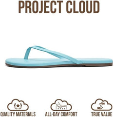 Project Cloud Flip Flops for Women Footwear- Lightweight and Memory Foam Insole Sandals for Women 2026 - Durable Non-Slip Beach Essentials Flats for Women Sandals (Foundations)