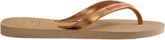Havaianas Women's Elegance Flip Flops Sandals - Golden, 9/10