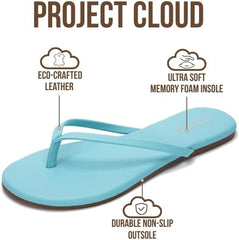 Project Cloud Flip Flops for Women Footwear- Lightweight and Memory Foam Insole Sandals for Women 2026 - Durable Non-Slip Beach Essentials Flats for Women Sandals (Foundations)
