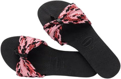 Havaianas Women's You St. Tropez Mesh Sandals - Elegant, Comfortable, and Durable Flip Flops with Woven Mesh Straps, Ideal for Beach, Casual, and Everyday Wear, Includes Velvet Pouch, 9-10, Black