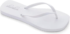 shevalues Women's Slim Square Toe Flip Flops Comfortable Summer Rubber Thong Sandals for Beach, Shower & Pool