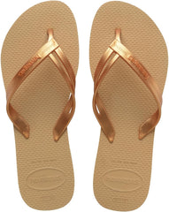 Havaianas Women's Elegance Flip Flops Sandals - Golden, 9/10