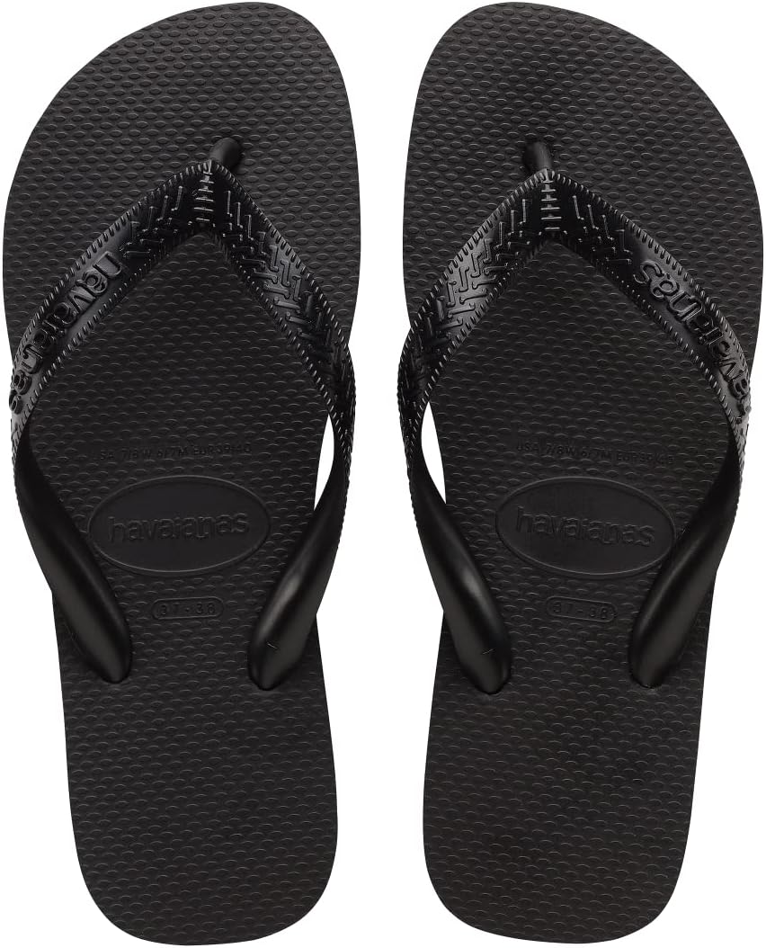 Havaianas Men's Top Flip Flop Sandal, Black, 8 M US