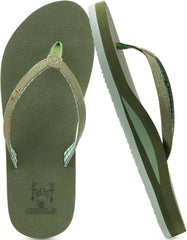 KuaiLu Womens Arch Support Flip Flops Comfortable Yoga Mat Slip on Summer Beach Walking Thong Cushion Sandals