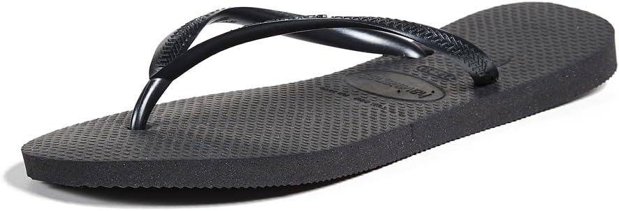 Havaianas Women's Slim Flip Flop Sandal, Black, 5-6